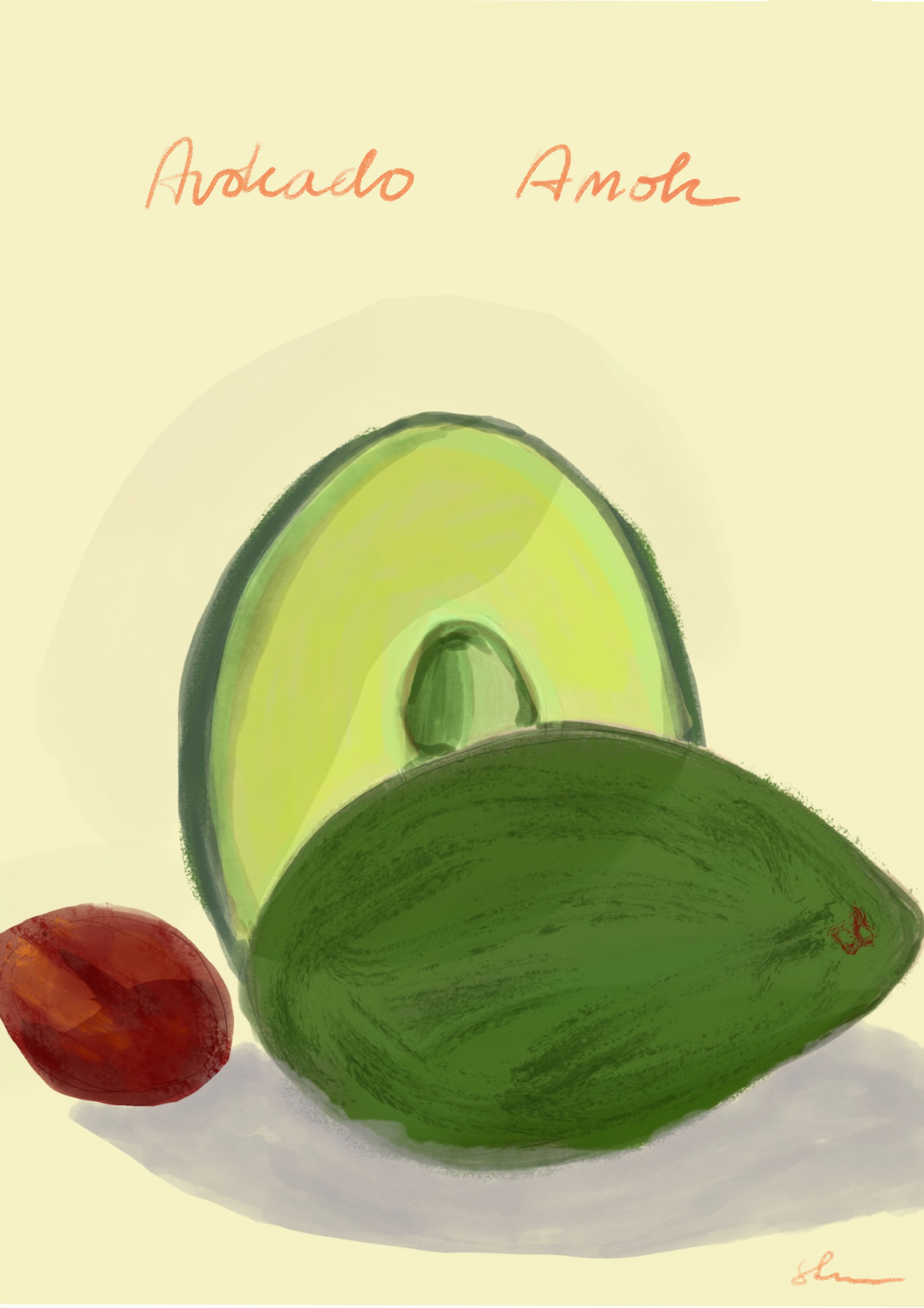 Kunstprint 'Avokado Amok' Veggies and Fruit serien A5/A4